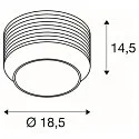 SLV wall and ceiling luminaire PANTILO ROPE 19 cylindrical E27 IP20, silver dimmable
