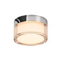SLV LED Wand-/Deckenaufbauleuchte CYFT Badleuchte, 6,5W, 2700/3000/4000K, IP44, dimmbar, schwarz