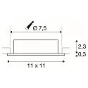 ceiling recessed luminaire NEW TRIA® 75 XL square GU10 IP20, white