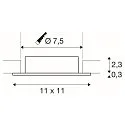 SLV recessed ceiling ring NEW TRIA® 75 XL square, aluminium