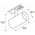 SLV LED 1-Phasen Strahler NOBLO® SPOT, IP20, CRi >90, IP20, dimmbar, 6W 3000K 750lm 32°, grau