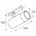 SLV LED 3-Phasen Strahler TRACKSPOT V, IP20, 10/15/20W (multi), 2700/3000/4000K ((CCT DIP), fokussierbar 24°-60°, CRI 90, schwarz