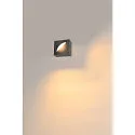 SLV LED Außenwandleuchte LID I SINGLE, IP65 IK07, eckig, 15W 2700/3000K (CCT Switch) 1050lm 100°, dimmbar, drehbar, anthrazit