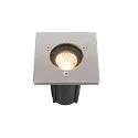 SLV LED Bodeneinbauleuchte DASAR® S, IP67 IK10, 4W 3000K 350lm 24°, schaltbar, schwenkbar, befahrbar, Edelstahl, eckig