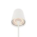 SLV LED Akku-Tischleuchte VINOLINA TWO, IP65, Ø 11cm, konisch, 2W 2200-3000K (CCT Switch) 190m, Touch-Dimmer + Ladestation, weiß