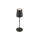 SLV battery table lamp VINOLINA TWO 3-CCT 3-fold, CCT Switch, with touch dimmer, conical, with charging station IP65, black dimmable