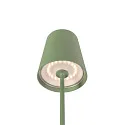 LED Akku-Tischleuchte VINOLINA TWO, IP65, Ø 11cm, konisch, 2W 2200-3000K (CCT Switch) 190m, Touch-Dimmer + Ladestation, grün
