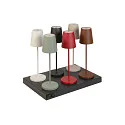 LED Akku-Tischleuchte VINOLINA TWO, IP65, Ø 11cm, konisch, 2W 2200-3000K (CCT Switch) 190m, Touch-Dimmer + Ladestation, grün