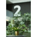 LED Akku-Tischleuchte VINOLINA TWO, IP65, Ø 11cm, konisch, 2W 2200-3000K (CCT Switch) 190m, Touch-Dimmer + Ladestation, grün