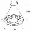 SLV pendant luminaire ONE FLAT TRIPLE IP20, black dimmable