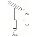 SLV LED Pendelleuchte LALU® MIX&MATCH Base, 48V, 150cm, 8W, 3000K, 700lm, IP20, dimmbar, weiß