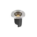 SLV LED Bodeneinbauleuchte DASAR® M, IP67 IK10, 6.5W 3000K 450lm 24°, DALI dimmbar, schwenkbar, befahrbar, Edelstahl, rund