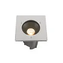 SLV floor recessed luminaire DASAR® M square, swivelling, DALI controllable, passable IP67, stainless steel dimmable