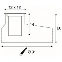 SLV floor recessed luminaire DASAR® M square, swivelling, DALI controllable, passable IP67, stainless steel dimmable