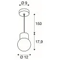 SLV Pendelleuchte VARYT, 150cm, E14, 6W, IP20, chrom