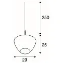 SLV pendant luminaire PANTILO CONVEX 29 E27 IP20, chrome
