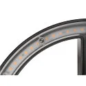 SLV LED Outdoor Wandleuchte Q-RING, IP54 IK06, indirekt, mit Sensor, 10W 3000K 950lm, schaltbar, seeluft-beständig, schwarz