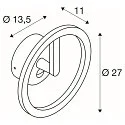 SLV LED Outdoor Wandleuchte Q-RING, IP54 IK06, indirekt, mit Sensor, 10W 3000K 950lm, schaltbar, seeluft-beständig, weiß