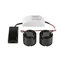 SLV Premium LED Modul NEW TRIA® 155 DOUBLE PHASE, 2er-Set, rund, IP20, 350mA, 2x 6W 3000K 640lm 38°, dimmbar, schwarz