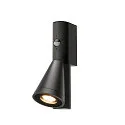 SLV Outdoor Wandaufbauleuchte T-TUBE SINGLE, GU10, mit Sensor, IP44, IK06, dimmbar, schwarz