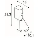 SLV Outdoor Wandaufbauleuchte T-TUBE SINGLE, GU10, mit Sensor, IP44, IK06, dimmbar, schwarz