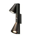 SLV Outdoor Wandaufbauleuchte T-TUBE DOUBLE, GU10, mit Sensor, IP44, IK06, dimmbar, schwarz