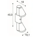 SLV Outdoor Wandaufbauleuchte T-TUBE DOUBLE, GU10, mit Sensor, IP44, IK06, dimmbar, schwarz