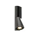 Outdoor Wandaufbauleuchte T-TUBE SINGLE, GU10, IP65, IK06, dimmbar, schwarz