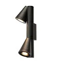 SLV Outdoor Wandaufbauleuchte T-TUBE DOUBLE, GU10, IP65, IK06, dimmbar, schwarz