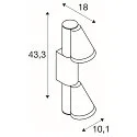 SLV Outdoor Wandaufbauleuchte T-TUBE DOUBLE, GU10, IP65, IK06, dimmbar, schwarz