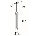 SLV LED 1-Phasen-Pendelleuchte QUIMERA PHASE, 8W 2700K 320lm, CRi >90, dimmbar, gebürstet messing