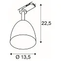 3-phase spot PARA CONE 14 swivelling, rotatable GU10 IP20, black, lacquered dimmable