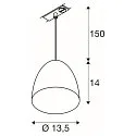 SLV 1-Phasen Pendelleuchte PARA CONE 14, IP20, GU10, weiß / gold