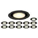SLV 12er Set LED Einbaustrahler UNIVERSAL DOWNLIGHT PHASE, IP20, 5/7W (multi) 2700-6500K (CCT-DIP) 38°, ohne Abdeckung, schwenkbar