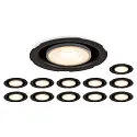 SLV 12er Set LED Einbaustrahler UNIVERSAL DOWNLIGHT PHASE, IP20, 5/7W (multi) 2700-6500K (CCT-DIP) 38°, ohne Abdeckung, schwenkbar