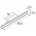 SLV LED Wandaufbauleuchte ONE LINEAR 50 PHASE, Up/Down, IP44, 52.2cm, 14W 2700/3000K (CCT Switch), CRi >90, dimmbar, weiß