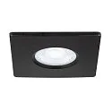 SLV Abdeckung für LED Einbauleuchte UNIVERSAL DOWNLIGHT PHASE, IP65 (Outdoor + Indoor), quadratisch, starr, schwarz
