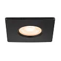 SLV Abdeckung für LED Einbauleuchte UNIVERSAL DOWNLIGHT PHASE, IP65 (Outdoor + Indoor), quadratisch, starr, schwarz