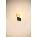 SLV Wandleuchte VARYT, IP44, rund, E14 max. 6W, ohne Schirm / Abdeckung, schwarz