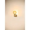 SLV wall luminaire VARYT round, without shade E14 IP44, brass dimmable