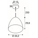 Pendelleuchte PARA CONE 20, E27 max. 60W, Aluminium, kupfer / weiß