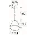 SLV Pendelleuchte PARA CONE 30, E27 max. 60W, Aluminium, kupfer / weiß