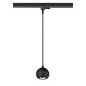 3-Phasen Pendelleuchte LIGHT EYE® 90, Ø 8.9cm, GU10 PAR16 / PAR51 max. 6W, Stahl, inkl. Adapter, matt schwarz