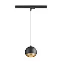 SLV 3-Phasen Pendelleuchte LIGHT EYE® 150, Ø 15cm, GU10 QPAR111 max. 13W, Stahl, inkl. Adapter, matt schwarz