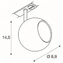 SLV 1-Phasen-Strahler LIGHT EYE® 90, rund, GU10 max. 6W, drehbar und schwenkbar, matt schwarz
