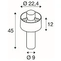 SLV Outdoor Sockelleuchte PHOTONI CYL POLE 45, IP65 IK08, 45cm, zylindrisch, E27, Aluminium, seeluft-beständig, rost matt