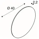 SLV Zubehör für LED Wandleuchte MANA - Leuchtenschirm, rund, Ø 40cm /  Höhe 2.2cm, schwarz