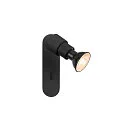 wall and ceiling luminaire PURI 2.0 BASIC SWITCH round, with switch GU10 IP20, black dimmable