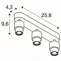 SLV wall and ceiling luminaire PURI 2.0 BASIC LONG round, long GU10 IP20, black dimmable