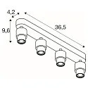Wand- und Deckenleuchte PURI 2.0 Basic Long, 4x GU10 max. 6W, weiß